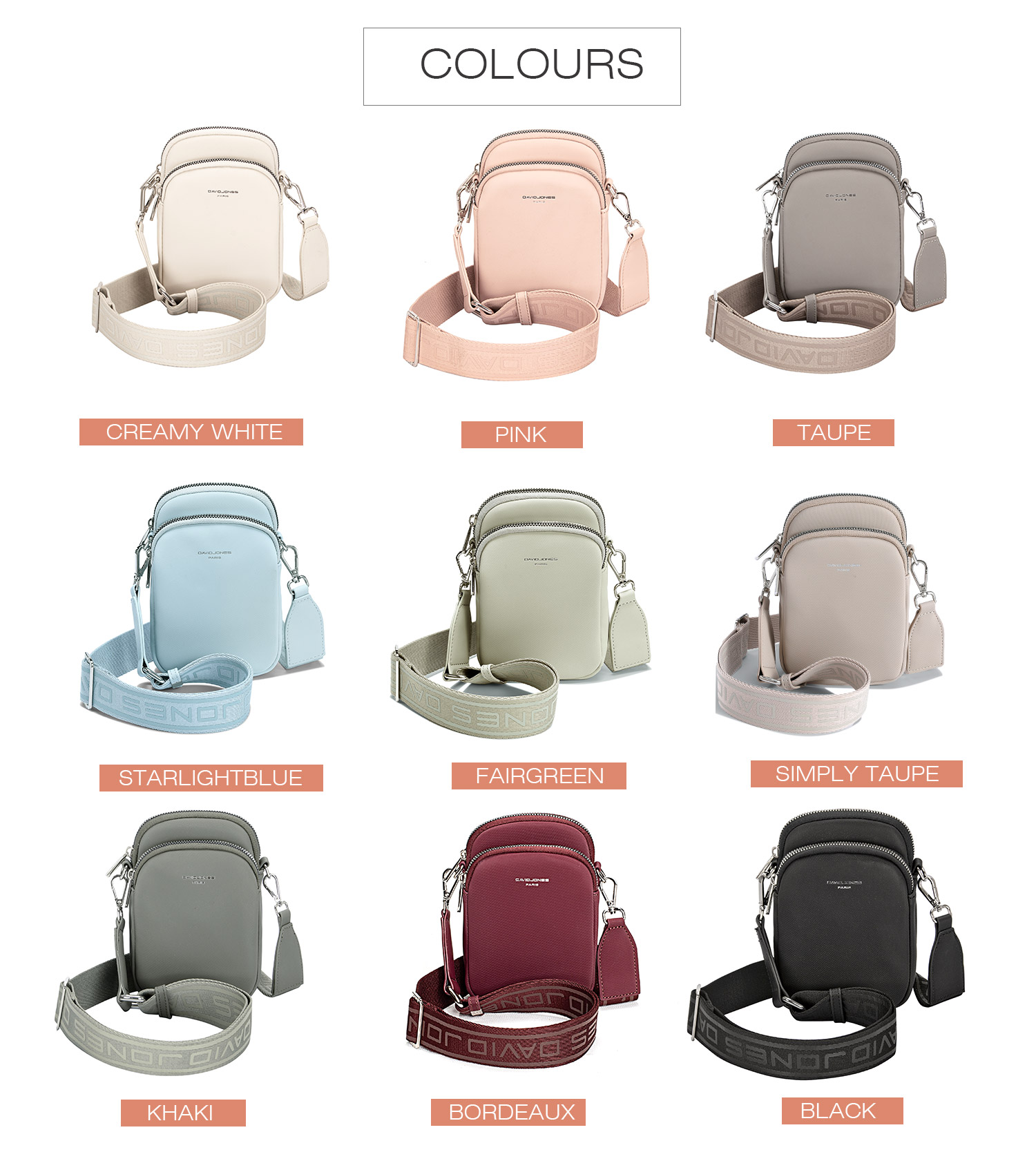Mô tả Túi da pu DAVID JONES đeo chéo thời trang paris cho nữ - 3