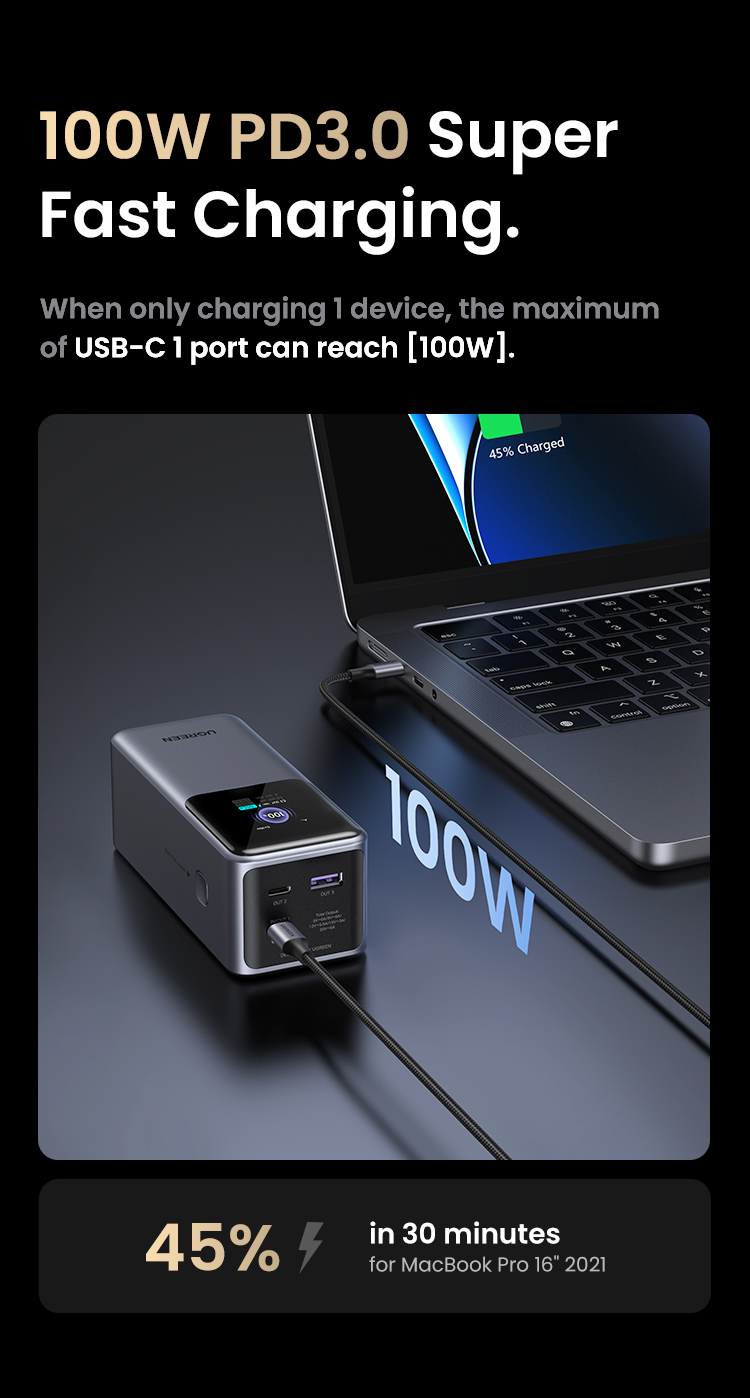 Ugreen 130W 20000mAh |25000mAh 200W Laptop Power Bank Sạc Siêu Nhanh 100W PD3.1 Cho Macbook Air / Pro Lenovo cho iPhone 18 Pro Max iPhone 17 Pro Max – ảnh mô tả chi tiết 31