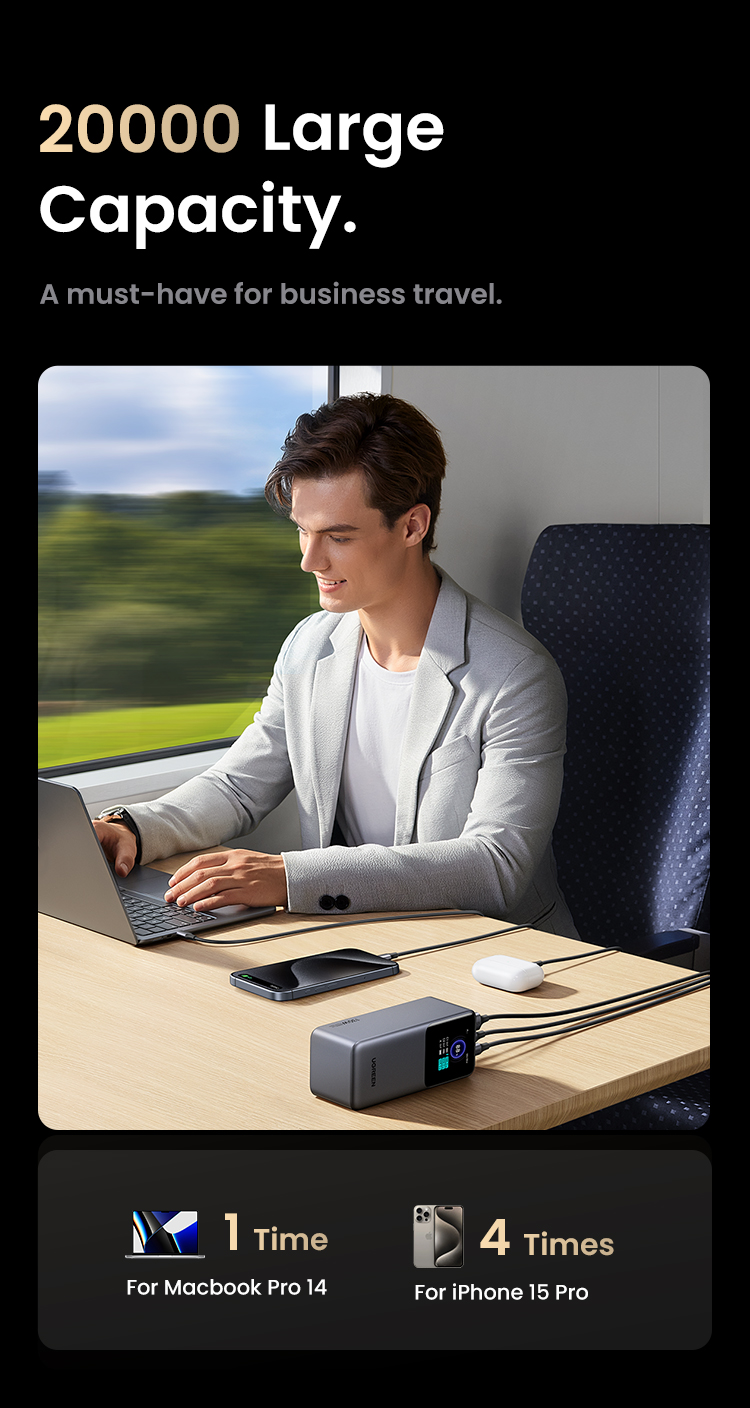 Ugreen 130W 20000mAh |25000mAh 200W Laptop Power Bank Sạc Siêu Nhanh 100W PD3.1 Cho Macbook Air / Pro Lenovo cho iPhone 18 Pro Max iPhone 17 Pro Max – ảnh mô tả chi tiết 32