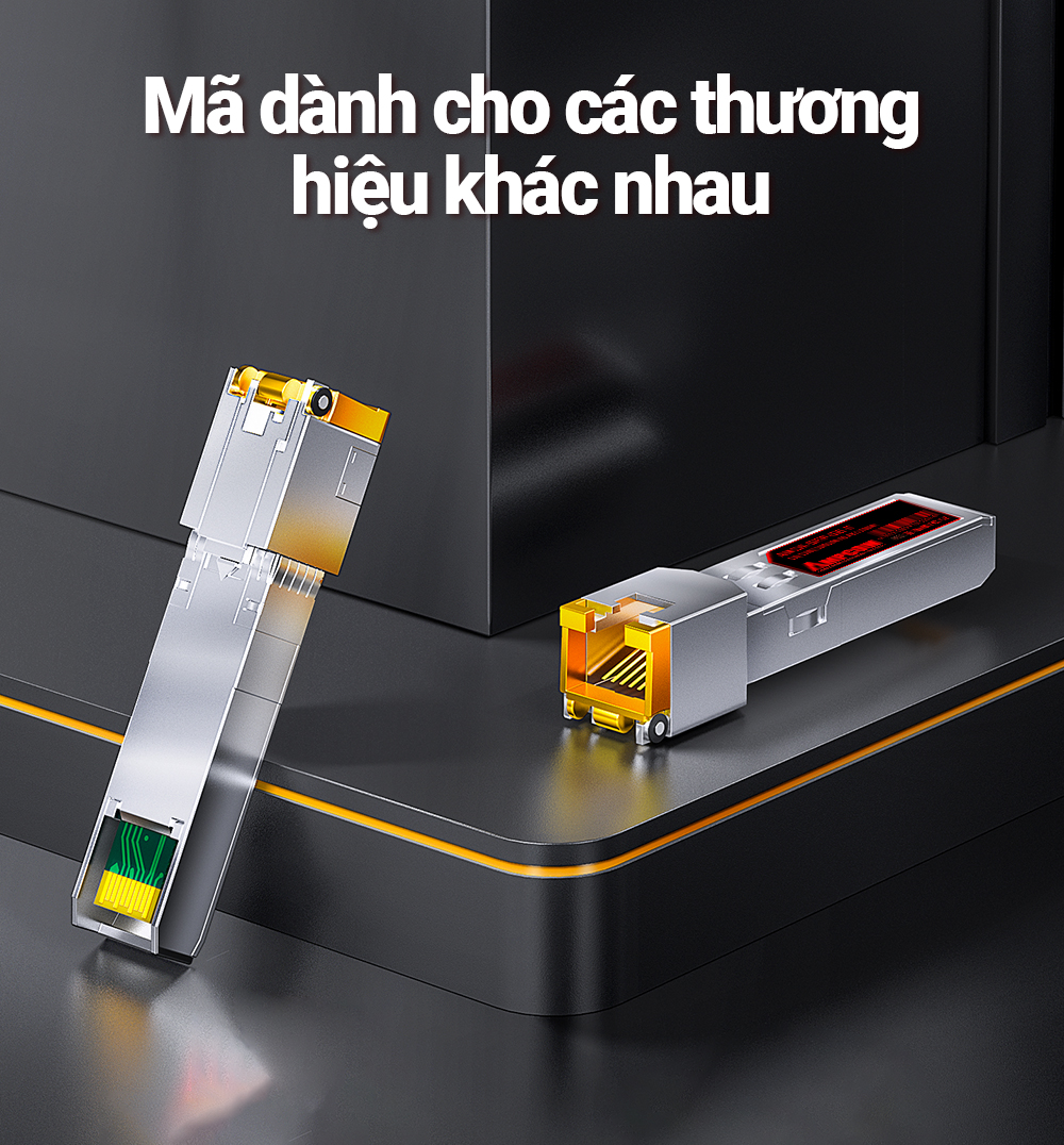AMPCOM 1.25G và 10G RJ45 Ethernet Copper SFP Transceivers, Mô-đun ...