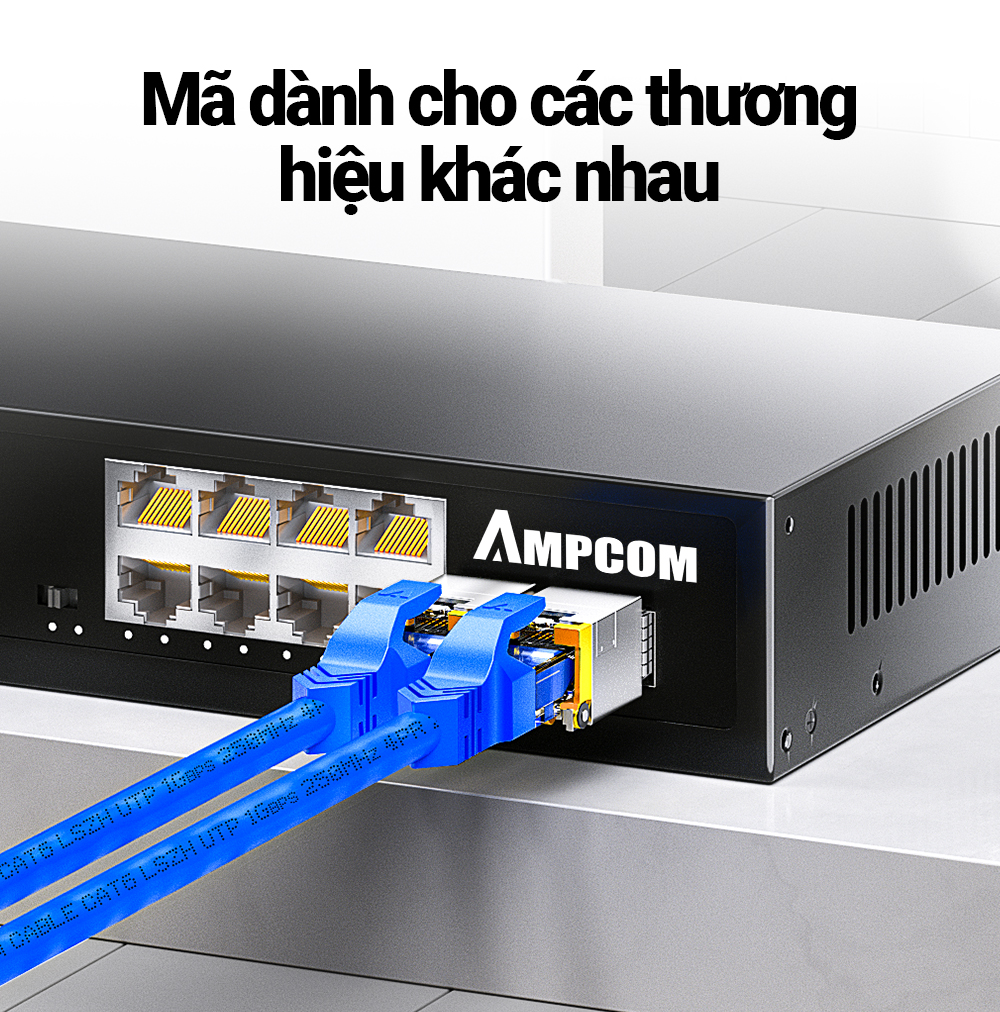 AMPCOM 1.25G và 10G RJ45 Ethernet Copper SFP Transceivers, Mô-đun ...