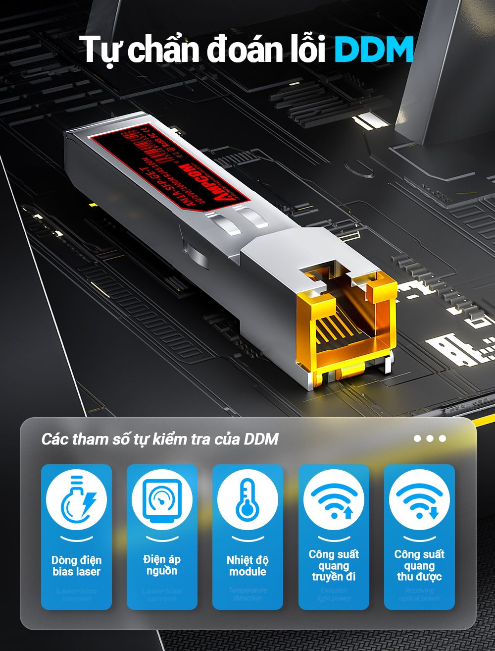 AMPCOM 1.25G và 10G RJ45 Ethernet Copper SFP Transceivers, Mô-đun ...