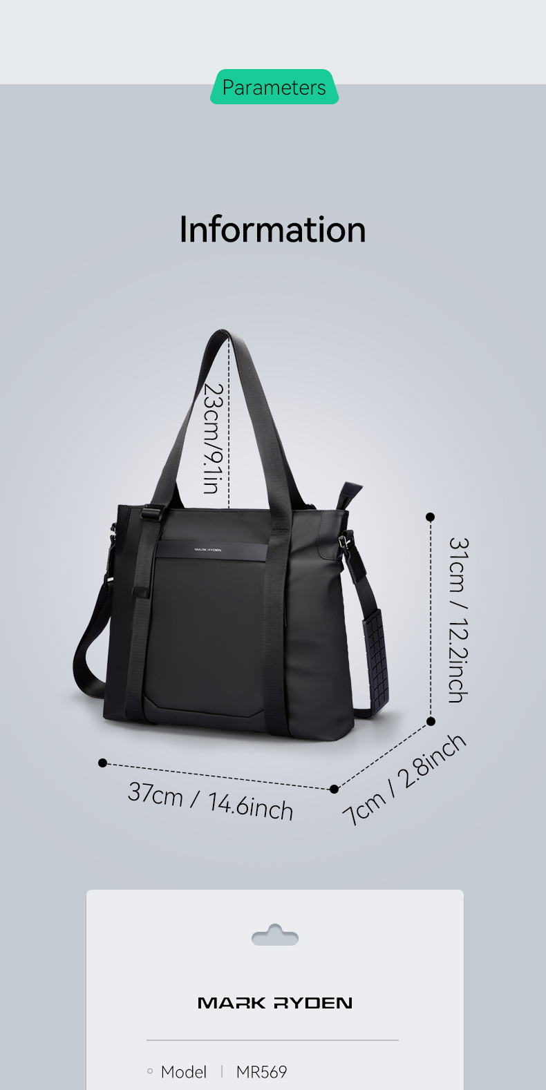 Mô tả Túi Tote làm việc hàng ngày MARK RYDEN - Du lịch nhẹ - 11