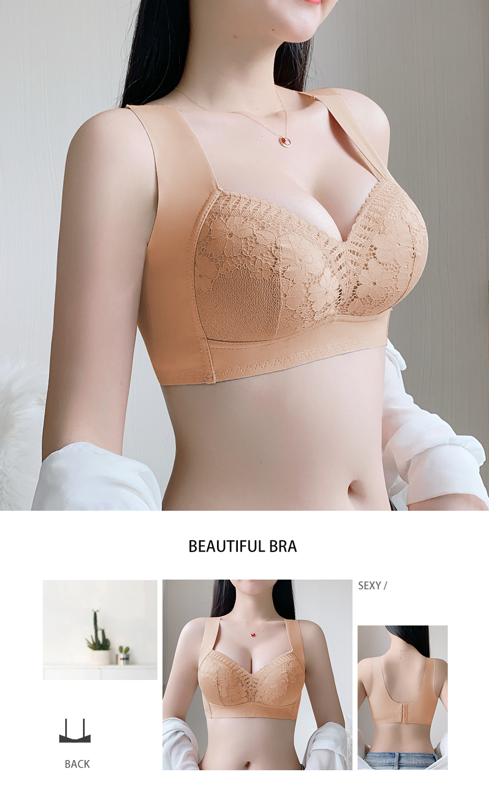 Mô tả Fallsweet Bigsize Thước Mỏng Cốc Áo Ngực Nữ Không Dây Push Up Bralette Nữ Thoáng Khí Vest - 1