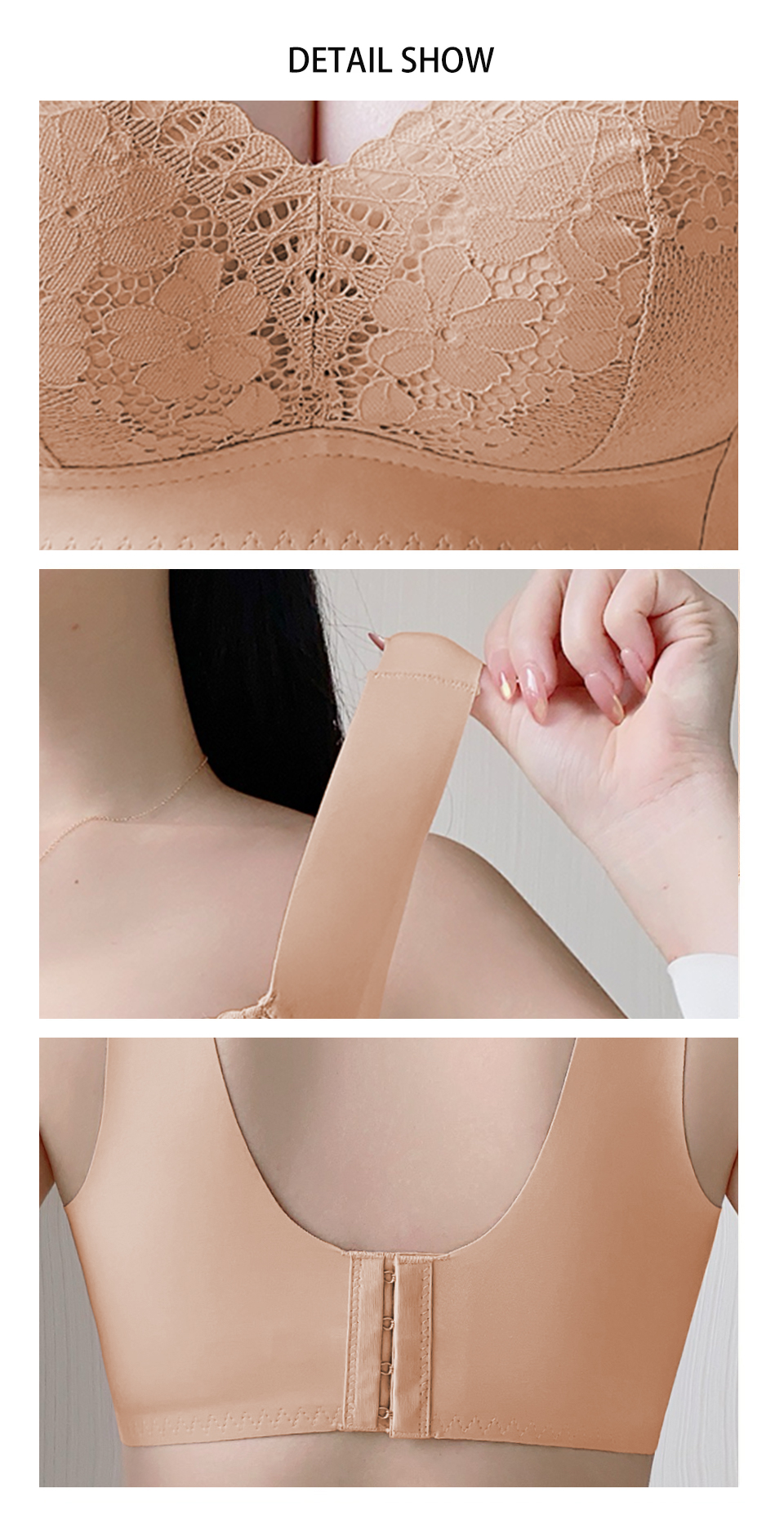 Mô tả Fallsweet Bigsize Thước Mỏng Cốc Áo Ngực Nữ Không Dây Push Up Bralette Nữ Thoáng Khí Vest - 6