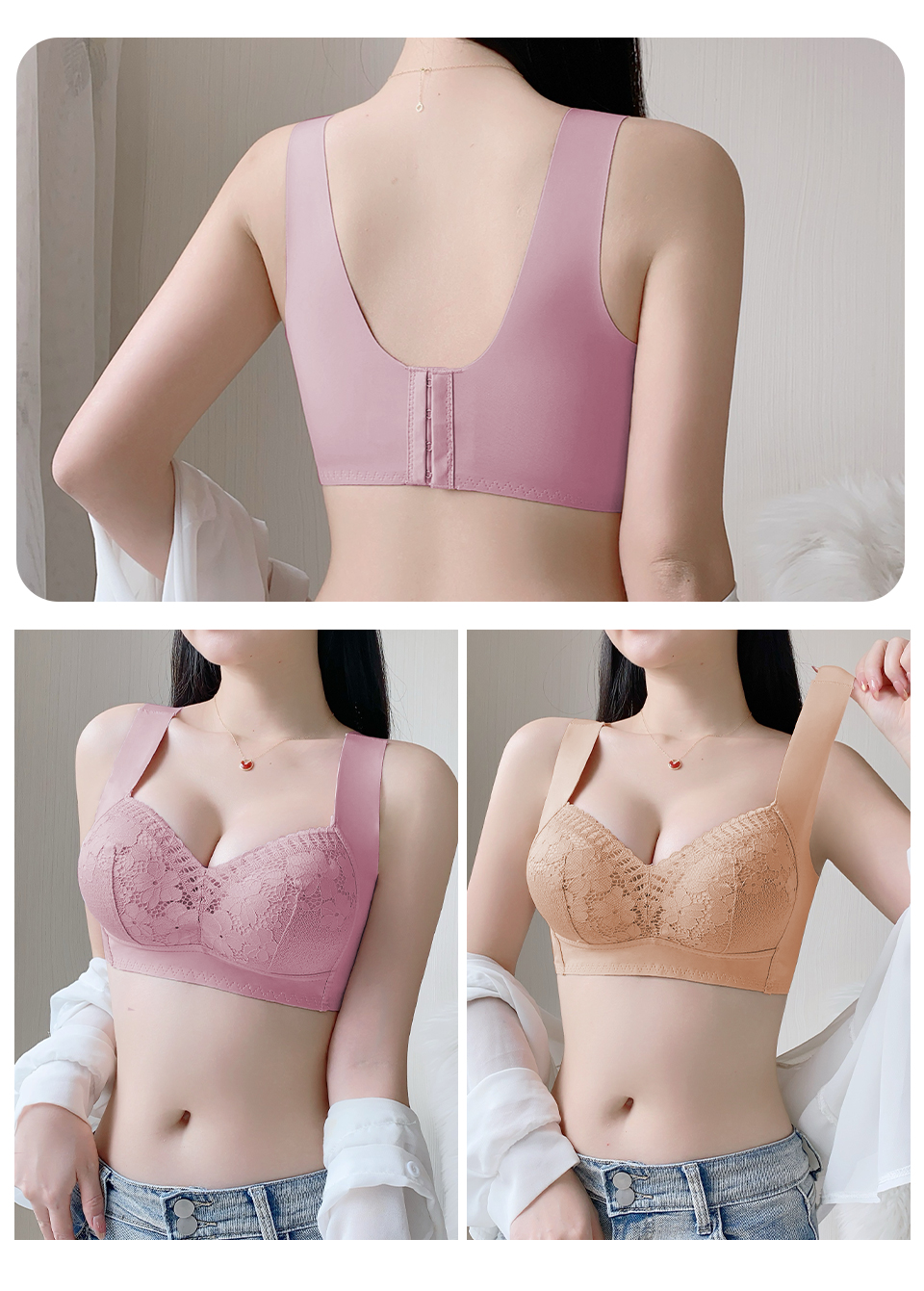 Mô tả Fallsweet Bigsize Thước Mỏng Cốc Áo Ngực Nữ Không Dây Push Up Bralette Nữ Thoáng Khí Vest - 8