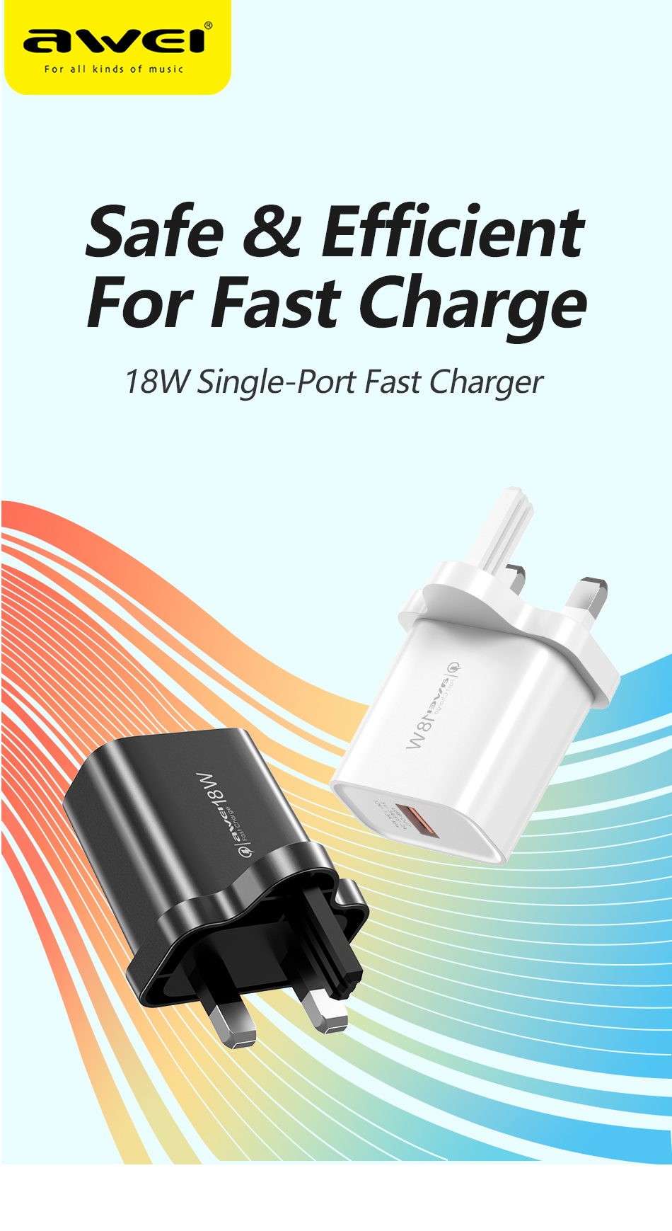 Mô tả Bộ Sạc Nhanh Awei PD59 18W USB - An Toàn, Ổn Định Cho Điện Thoại Thông Minh - 2