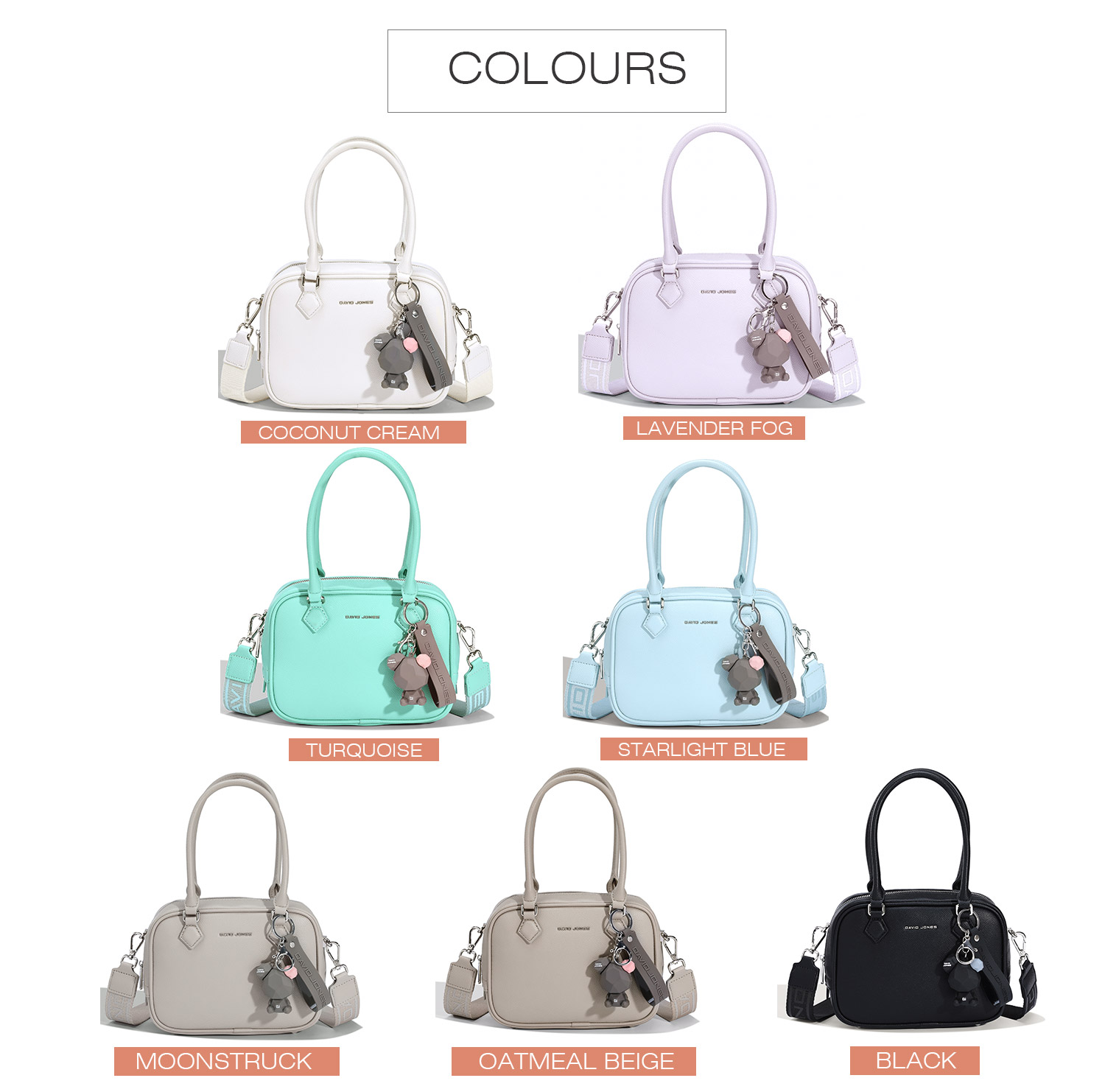 Mô tả David Jones Paris 2025 Xuân Hè Bộ Sưu Tập Mới Thiết Kế Nữ Túi Đeo Top-Handle Da pu Nữ Mềm Mại Và Mỏng Túi - 3