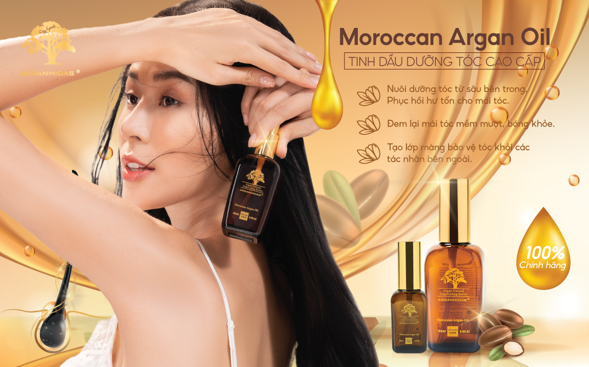 Mô tả Tinh dầu dưỡng tóc Arganmidas Argan Oil phục hồi sâu tóc hư tổn khô xơ giảm chẻ ngọn Gãy Rụng 50ml - 1