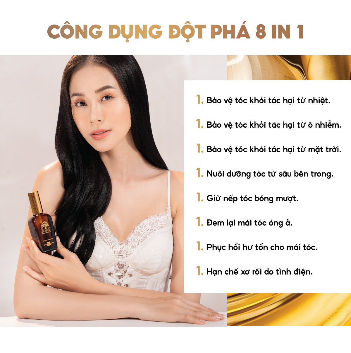 Mô tả Tinh dầu dưỡng tóc Arganmidas Argan Oil phục hồi sâu tóc hư tổn khô xơ giảm chẻ ngọn Gãy Rụng 50ml - 3