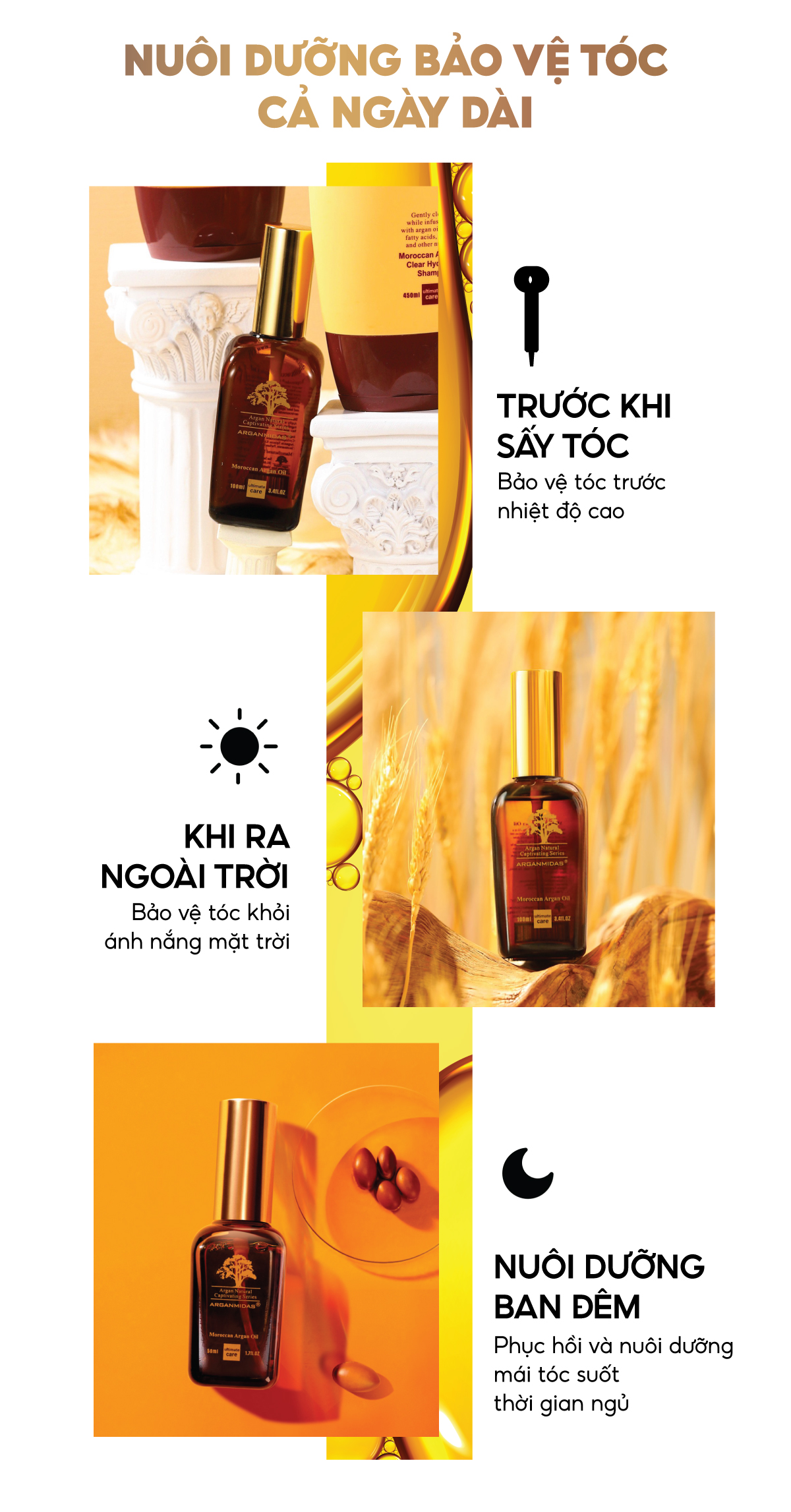 Mô tả Tinh dầu dưỡng tóc Arganmidas Argan Oil phục hồi sâu tóc hư tổn khô xơ giảm chẻ ngọn Gãy Rụng 50ml - 4
