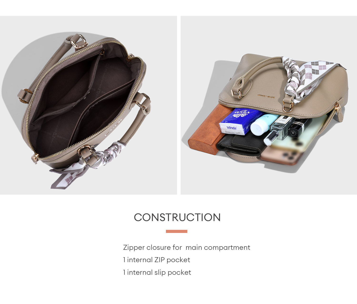 Mô tả David Jones Paris 2025 Xuân Hè Bộ Sưu Tập Mới Thiết Kế Nữ Totes Túi Văn Phòng Túi Đeo Ngang Da pu Nữ Mềm Mại Và Mềm Mại - 6