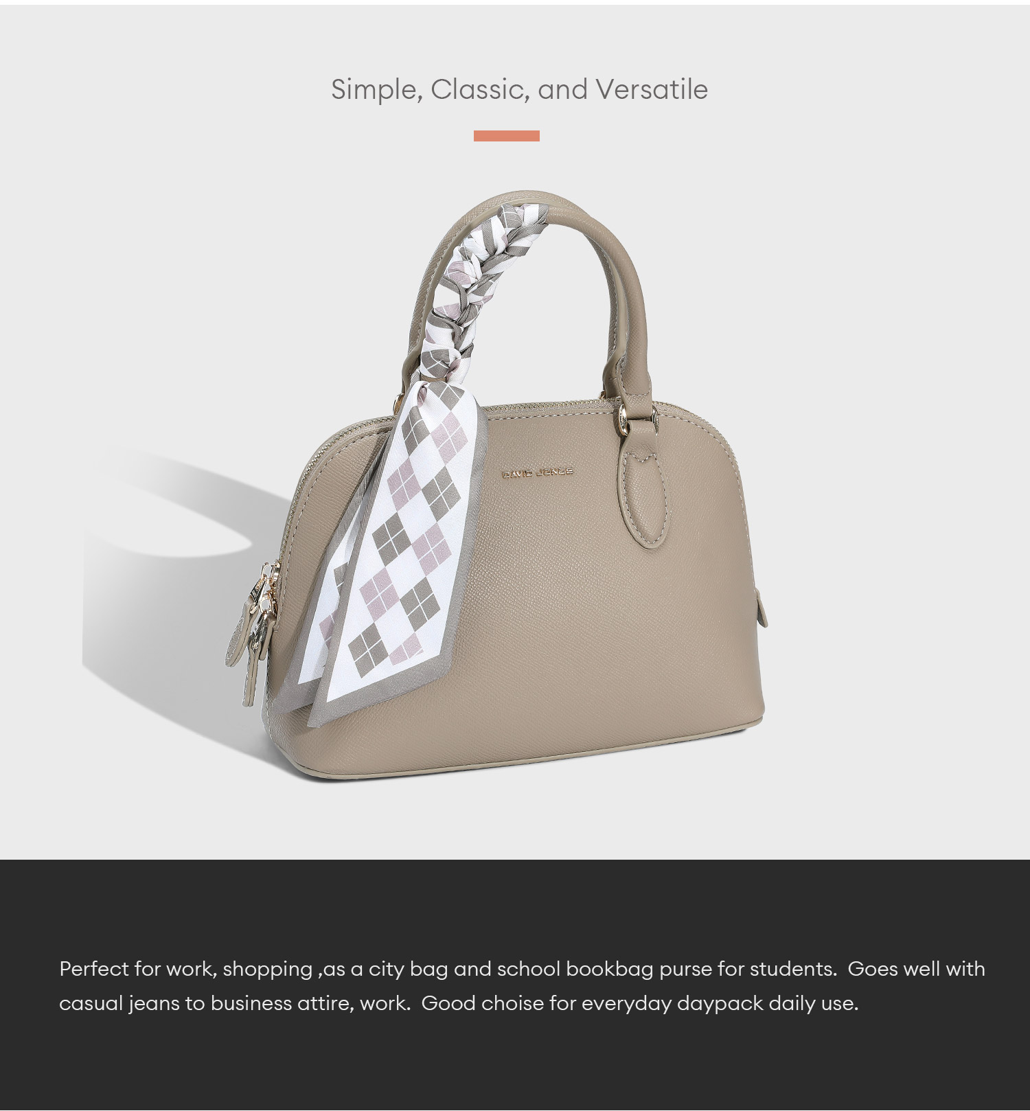 Mô tả David Jones Paris 2025 Xuân Hè Bộ Sưu Tập Mới Thiết Kế Nữ Totes Túi Văn Phòng Túi Đeo Ngang Da pu Nữ Mềm Mại Và Mềm Mại - 7