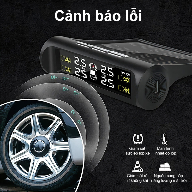 🔥🔥【TPMS】Cảm Biến Áp Suất Lốp Ô Tô Lốp Van Ngoài TPMS Pin Sạc Năng Lượng ...