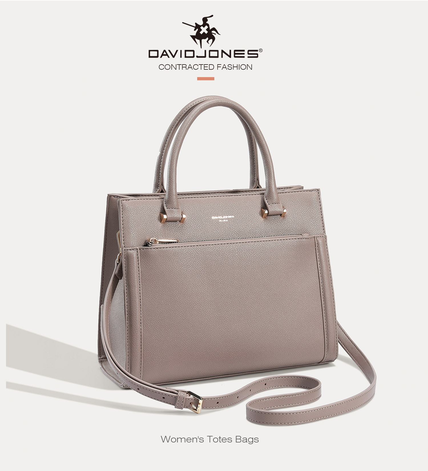 Mô tả David Jones Paris 2024 Xuân Hè Bộ Sưu Tập Mới Thiết Kế Nữ Totes Top-Handle Túi Da pu Nữ Mềm Mại Và Mỏng Túi - 2