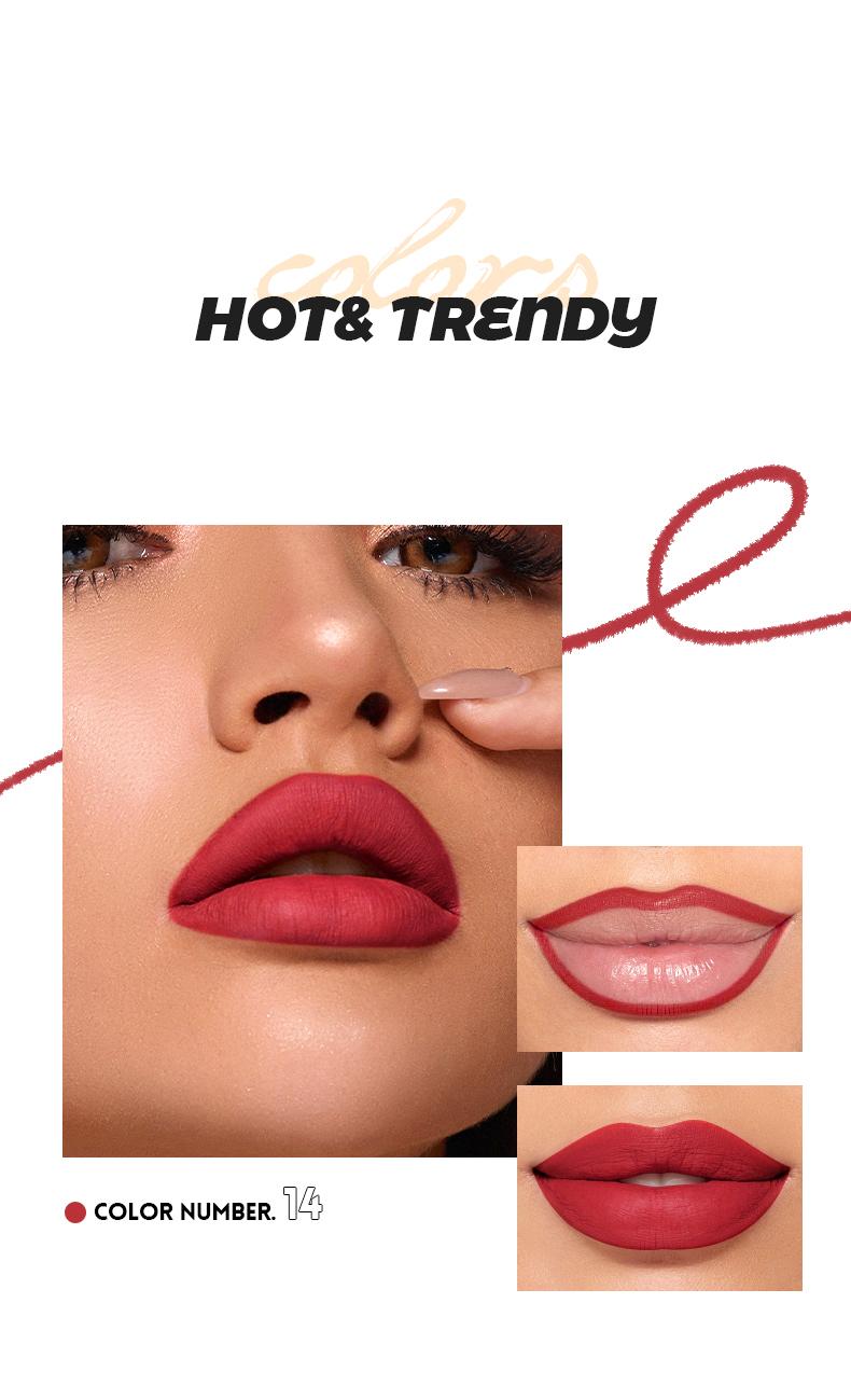 Mô tả Pudaier Creamy 12 Màu Series Lip Liner Set Matte Lipstick Chống Thấm Nước Lâu Dài Son Lót Bộ Phác Thảo Môi Trang Điểm - 4