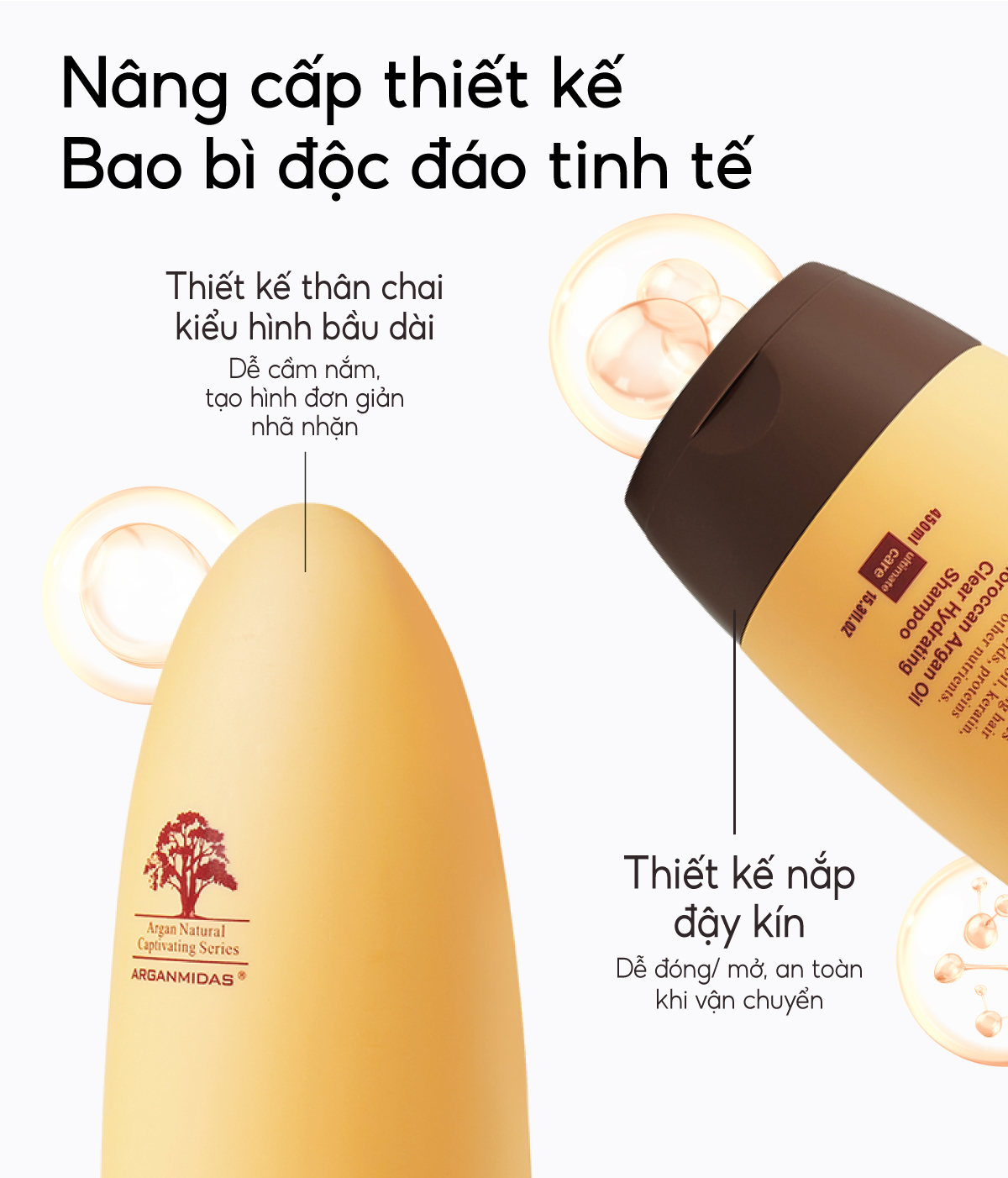 Mô tả Cặp Dầu Gội Xả  Arganmidas Dưỡng Tóc Bóng Khỏe Tinh Chất Argan Oil Cao Cấp Cho Tóc Khô Xơ Rối Suôn Mượt 450ml - 2