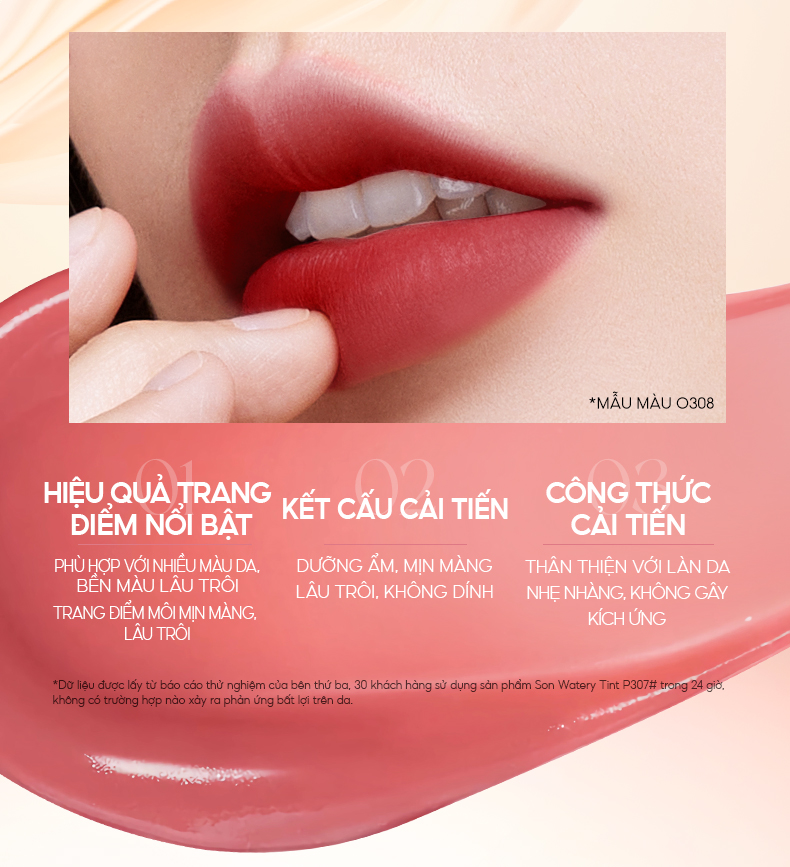 Mô tả Son tint bóng COLORKEY dưỡng ẩm trong suốt mềm mại lâu trôi độ ấm vừa vặn không dính có sắc tố cao - 3