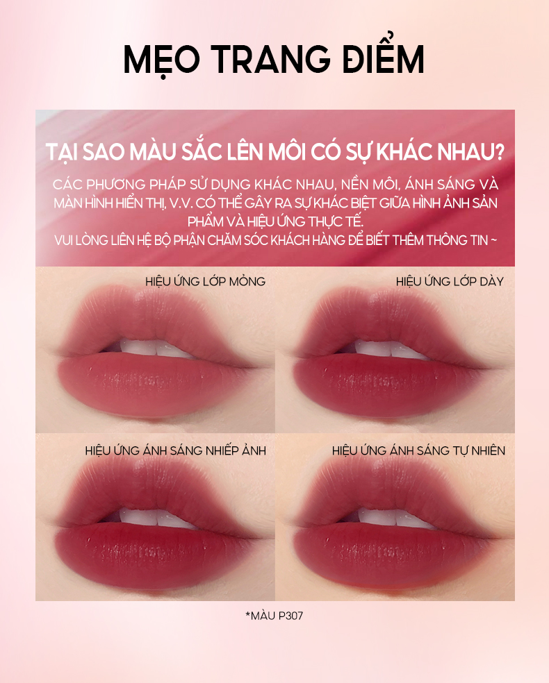 Mô tả Son tint bóng COLORKEY dưỡng ẩm trong suốt mềm mại lâu trôi độ ấm vừa vặn không dính có sắc tố cao - 8