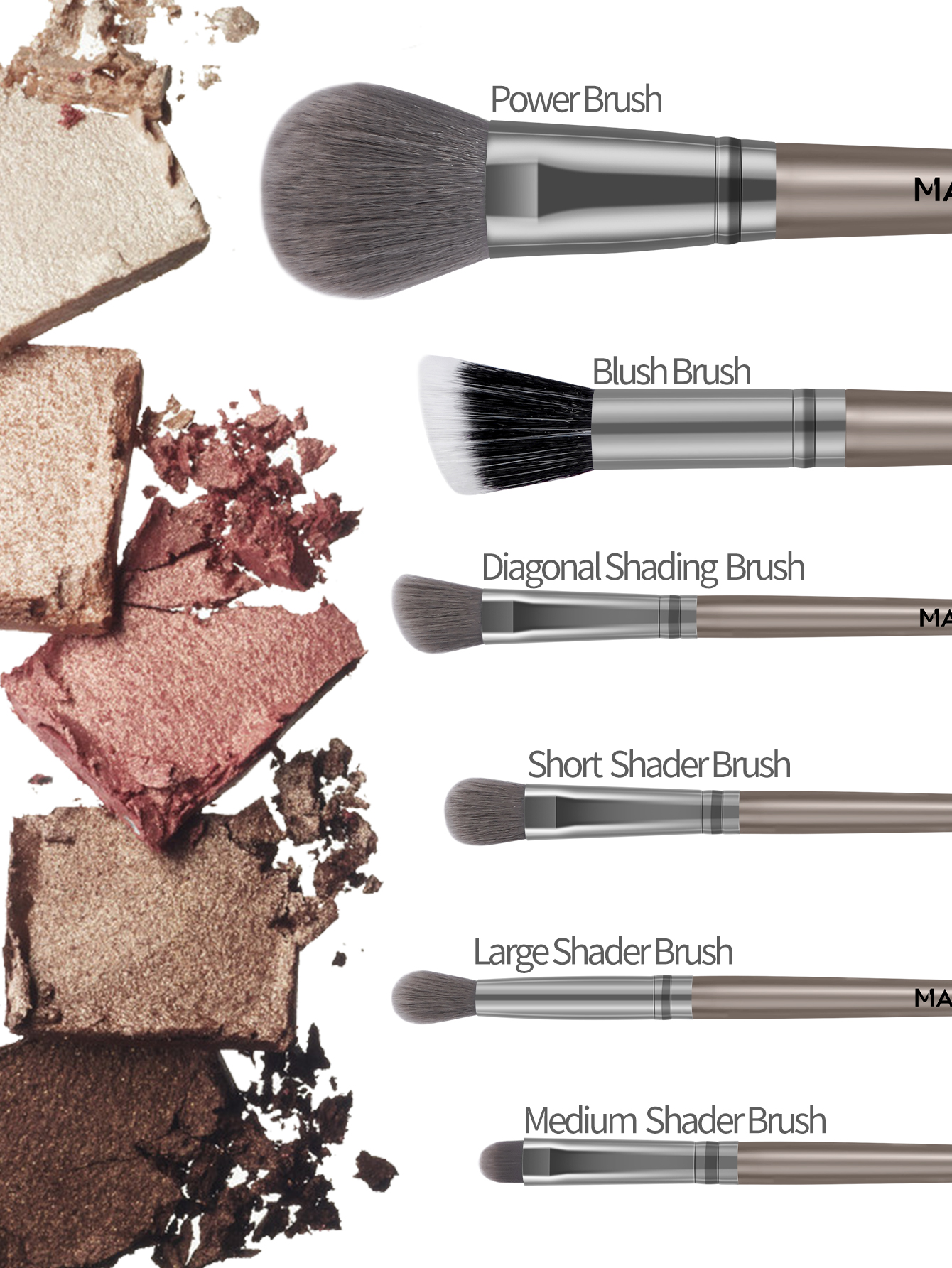 Mô tả Cọ makeup chuyên nghiệp MAANGE 6 cây cọ má hồng và phấn mắt lông siêu mềm thích hợp cho người mới bắt đầu 52161 - 2