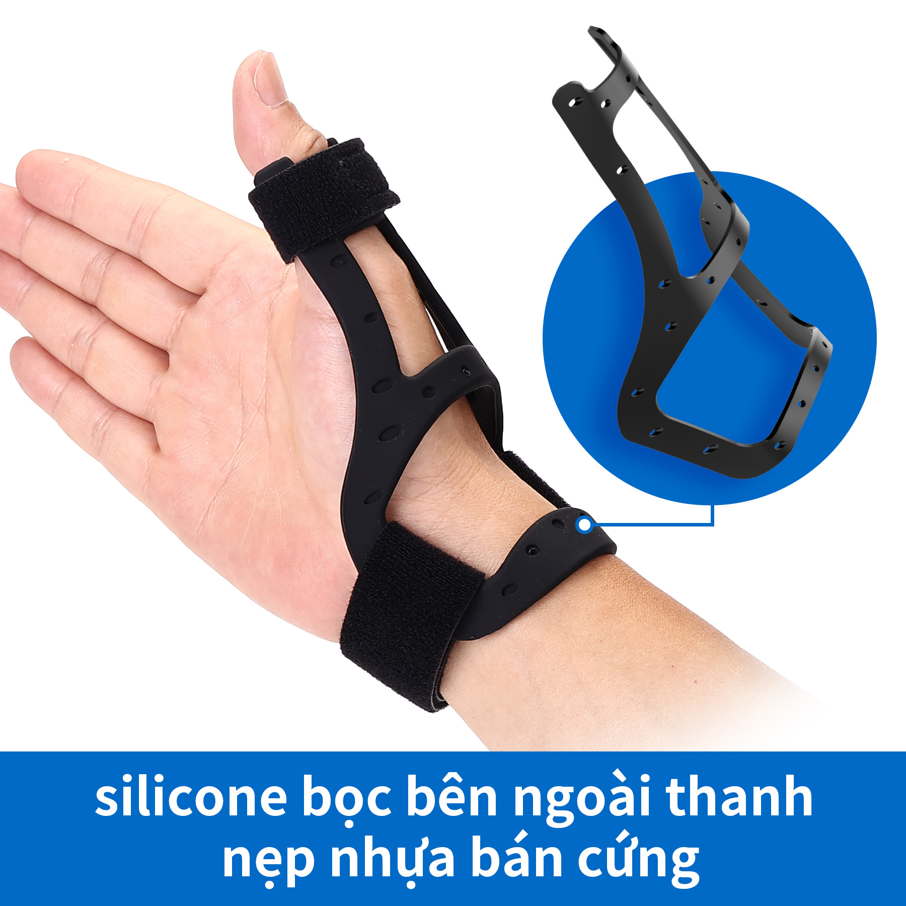 Mô tả Dụng cụ hỗ trợ ngón tay cái VELPEAU chất liệu silicon - Nẹp ổn định bán cứng không thấm nước cho viêm gân, De Quervains, Viêm khớp, Trigger Finger, phù hợp với cả hai tay - 4
