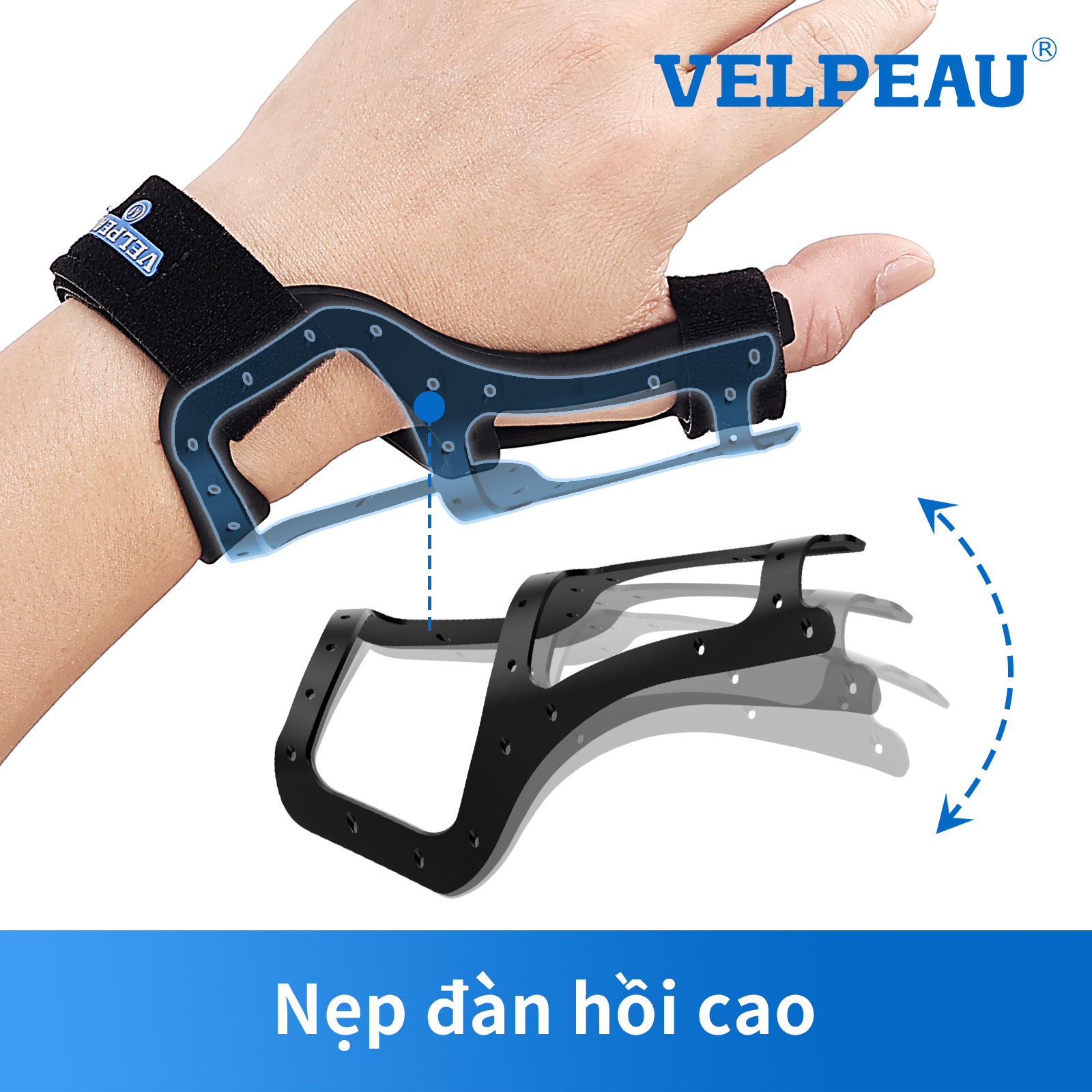 Mô tả Dụng cụ hỗ trợ ngón tay cái VELPEAU chất liệu silicon - Nẹp ổn định bán cứng không thấm nước cho viêm gân, De Quervains, Viêm khớp, Trigger Finger, phù hợp với cả hai tay - 5