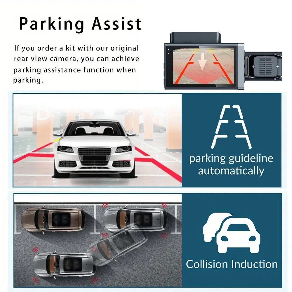 Mô tả Ekleva WiFi Xe Dashcam HD 1080P Cam Hộp Đen 3 Kênh Dvr Với WiFi Đỗ Xe Video Đảo Chiều Hình Ảnh Camera Ô Tô Đầu Ghi Video - 5