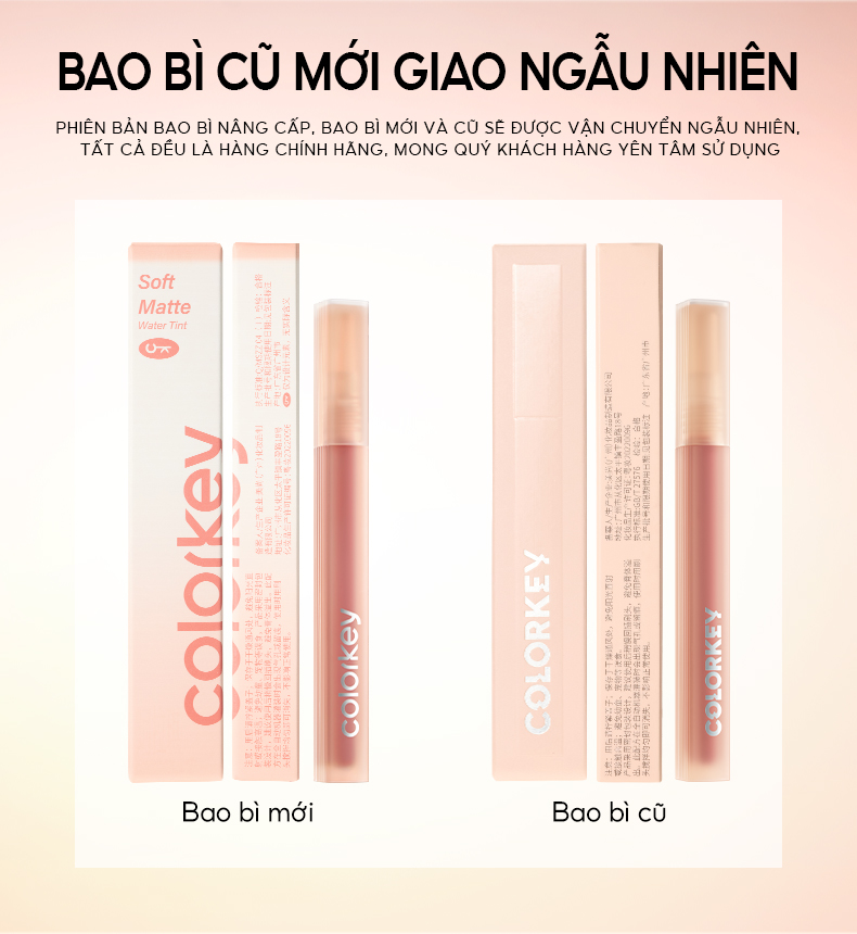 Mô tả Son tint bóng COLORKEY dưỡng ẩm trong suốt mềm mại lâu trôi độ ấm vừa vặn không dính có sắc tố cao - 1