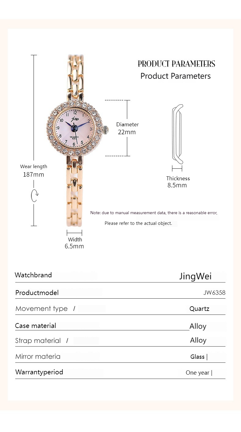 Mô tả Đồng hồ nữ dây thép JW 6358 - 1