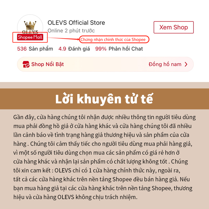 Mô tả OLEVS  Đồng hồ nam chính hãng Lịch chuyển động thạch anh Mặt số phát sáng chống thấm nước 2871 - 1