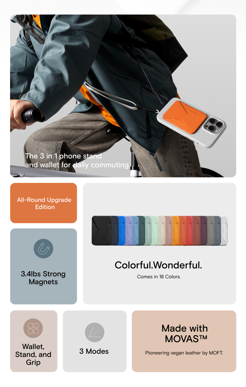 Mô tả Moft Snap on Phone Stand Wallet MOVASTM - Ví từ tính Tương thích với dòng iPhone 12 / 13 / 14 / 15 / 16 - 2