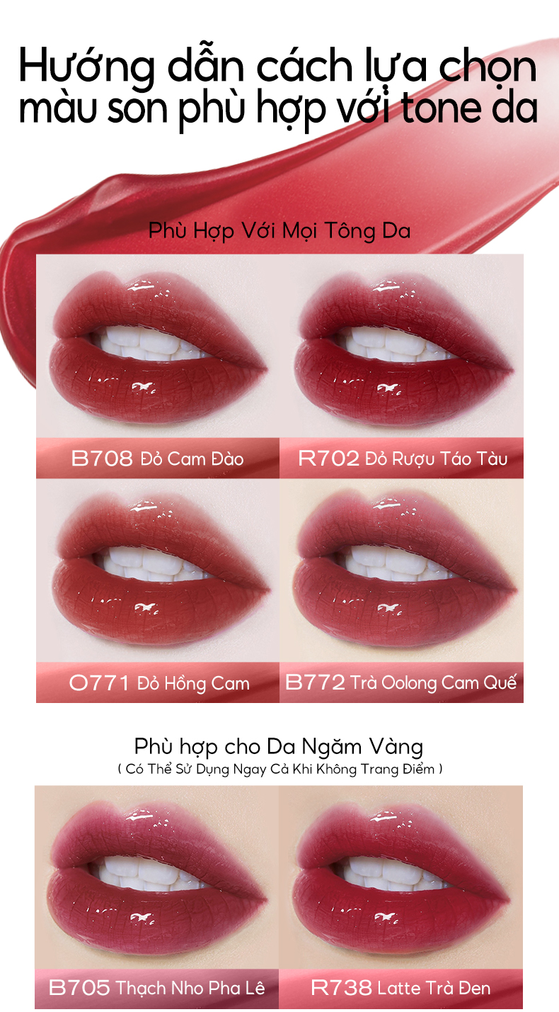 Mô tả COLORKEY Son tint bóng Colorkey dạng lỏng lâu trôi glasting water tint 1.7g - 7