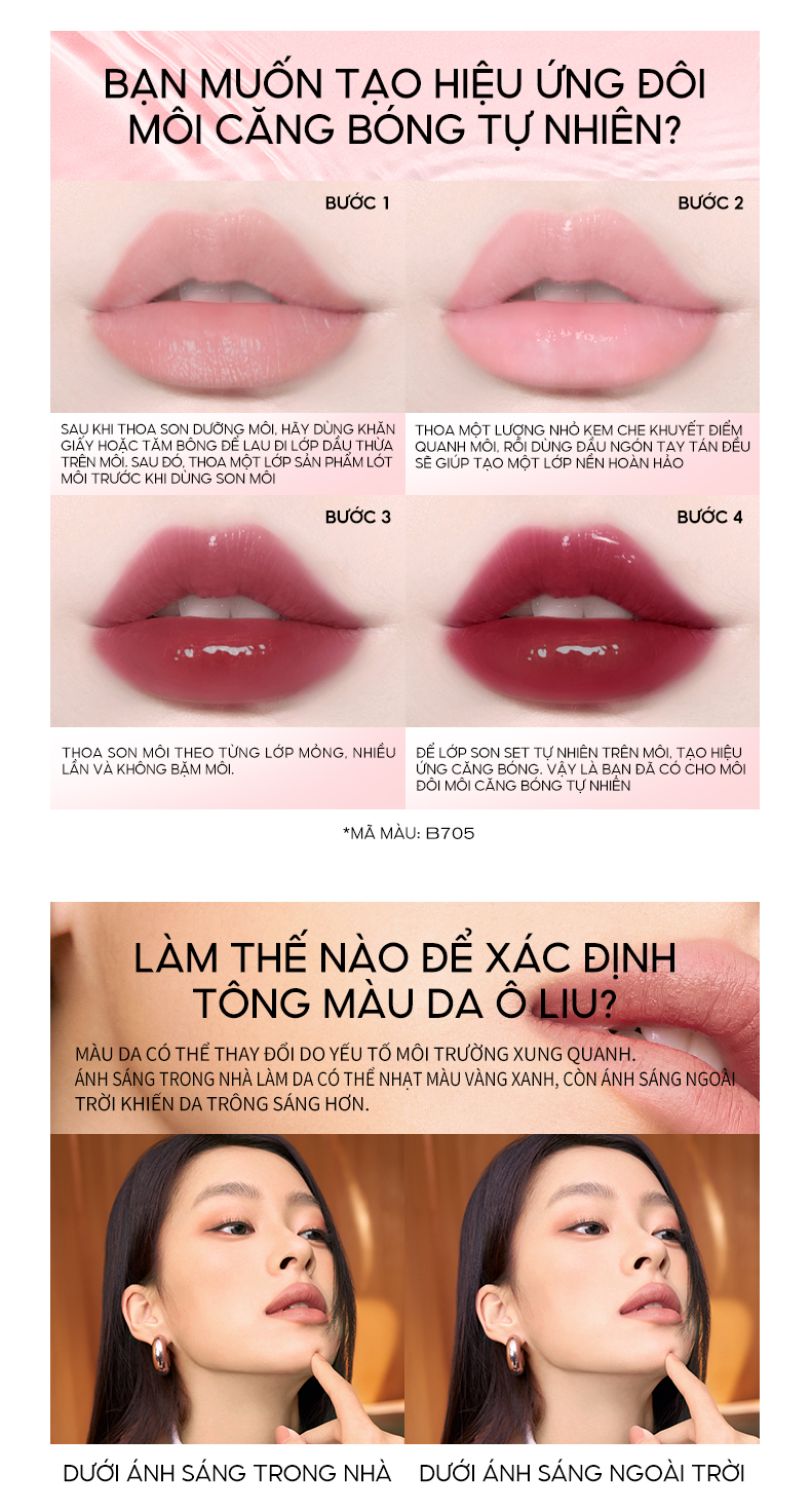 Mô tả COLORKEY Son tint bóng Colorkey dạng lỏng lâu trôi glasting water tint 1.7g - 9