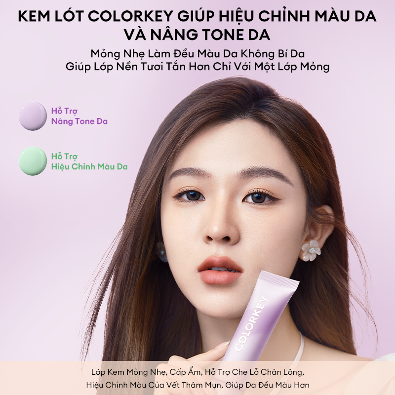 Mô tả Kem lót trang điểm COLORKEY 30g làm sáng da - 2