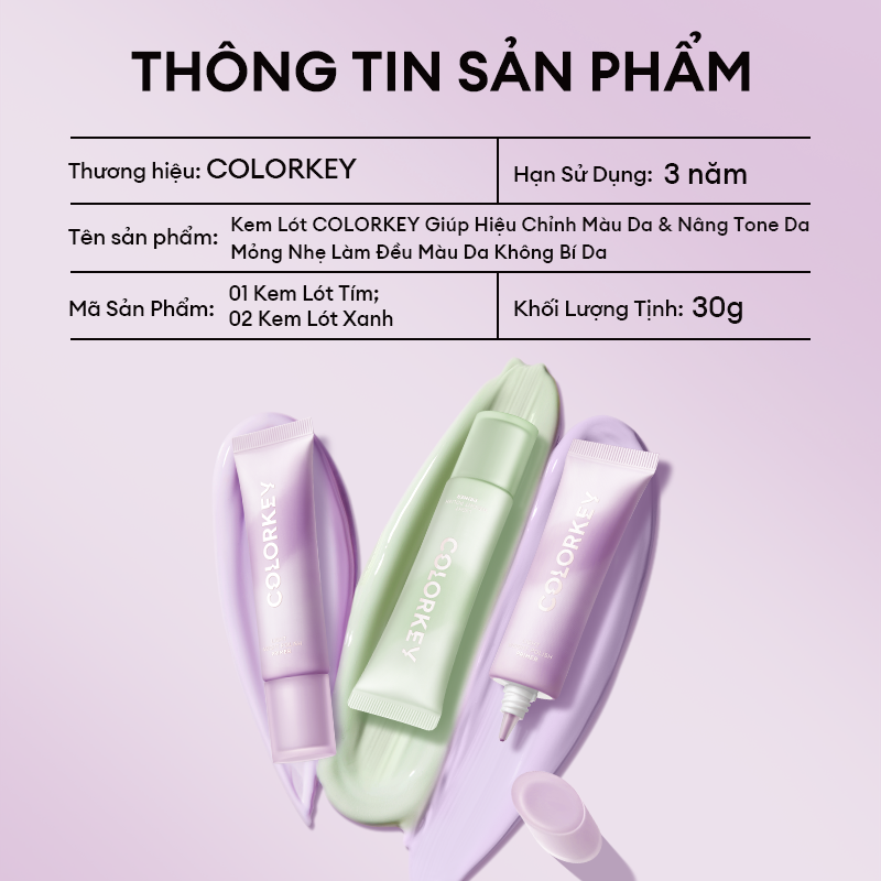 Mô tả Kem lót trang điểm COLORKEY 30g làm sáng da - 11