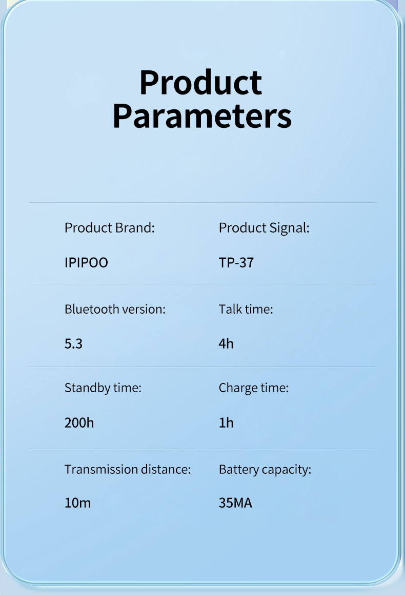 Mô tả Tai nghe bluetooth chính hãng Awei TP37 IPIPOO không dây cảm ứng thông minh có Mic chống ồn - 12