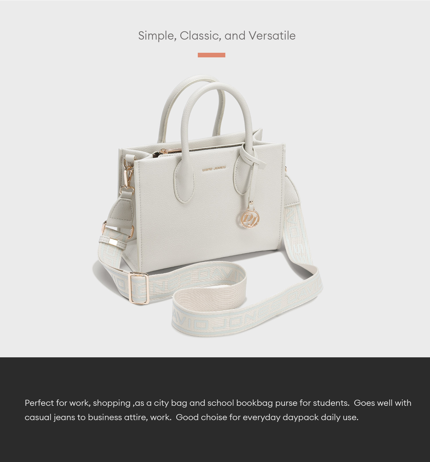 Mô tả David Jones Paris 2025 Xuân Hè Bộ Sưu Tập Mới Vải Giả pu Top Tay Cầm Dành Cho Nữ Đeo Ngang Túi Da pu Nữ Mềm Mại Và Mềm Mại - 7