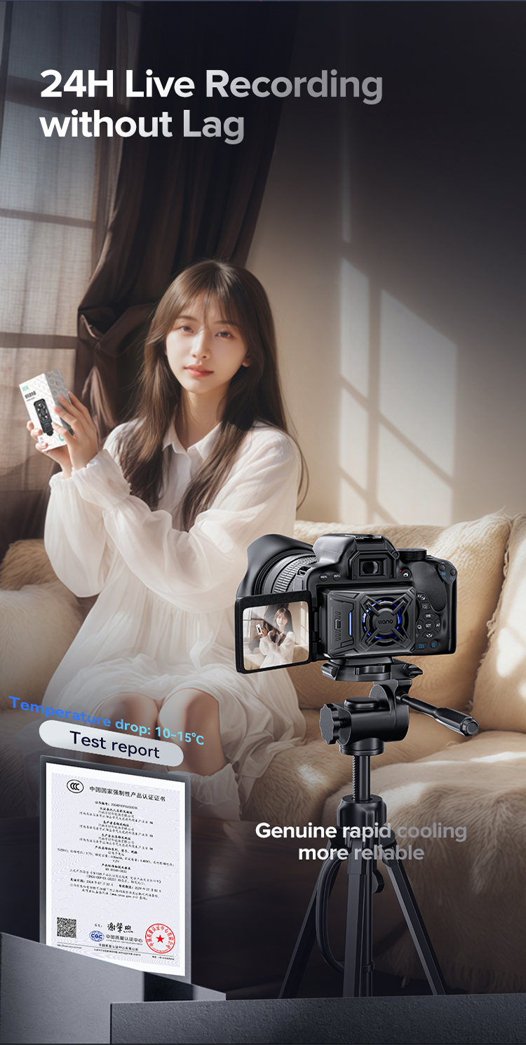 Mô tả Quạt làm mát máy ảnh Llano Lò xo gắn kính thiên văn Quạt làm mát thông minh Mini có thể điều chỉnh với cổng sạc Type-C, Tương thích với Sony Canon FUJIFILM Nikon - 5