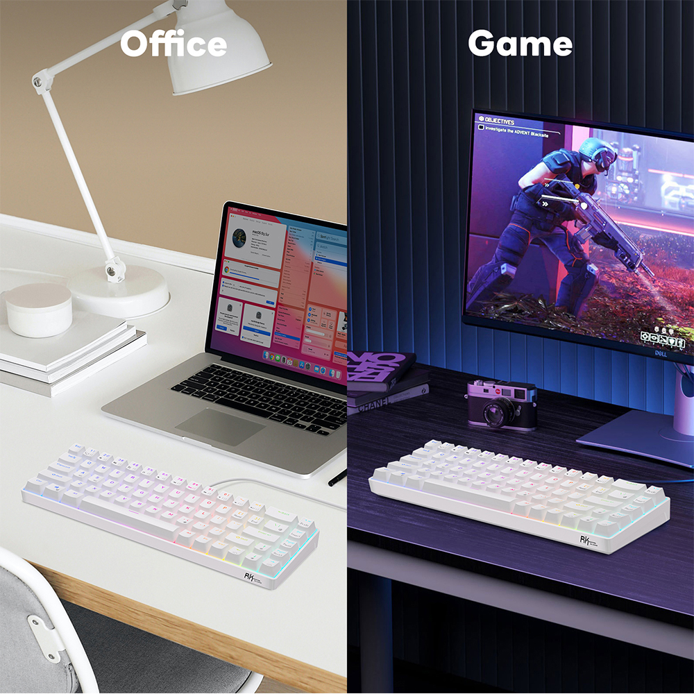 Mô tả Bàn phím có dây RK Royal Kludge RK68 RGB White 68 phím - 5