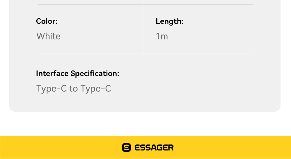Mô tả Essager Type C 60W Type-C Cáp dữ liệu sạc nhanh Type C cho huawei Infinix ip16 15 - 12
