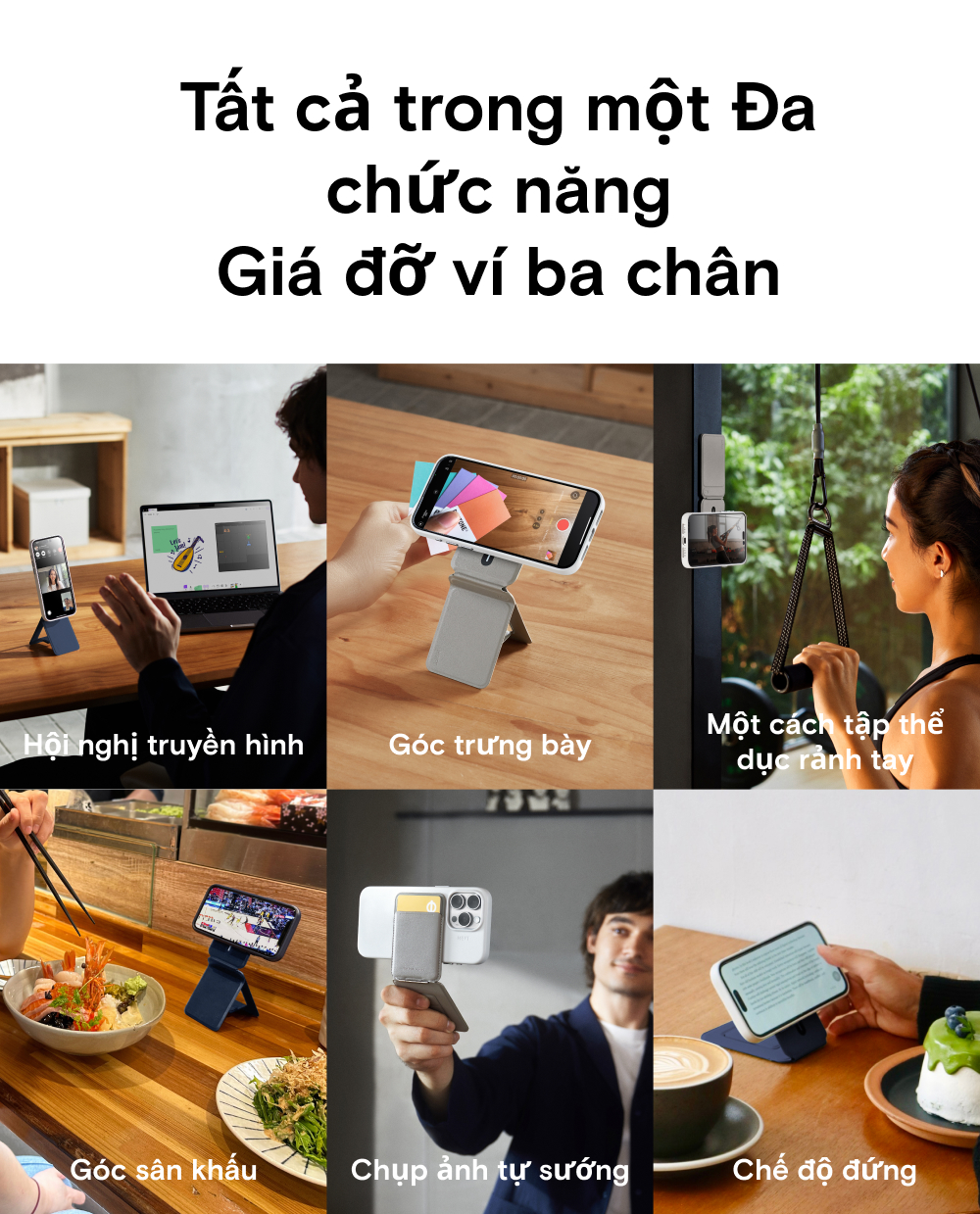 MOFT Snap 3-in-1 sử dụng làm chân đế dọc