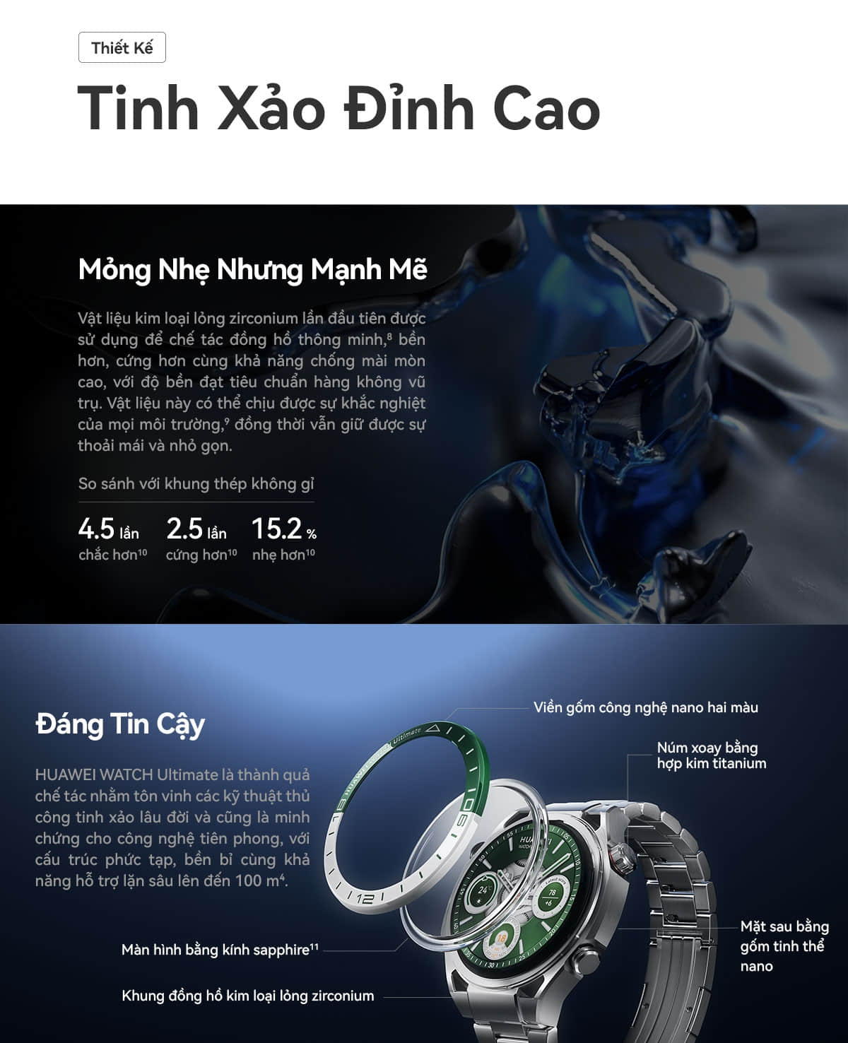 Mô tả Đồng Hồ Thông Minh HUAWEI WATCH Ultimate Vật Liệu Kim Loại Lỏng | Tập Luyện Chuyên Nghiệp - 3