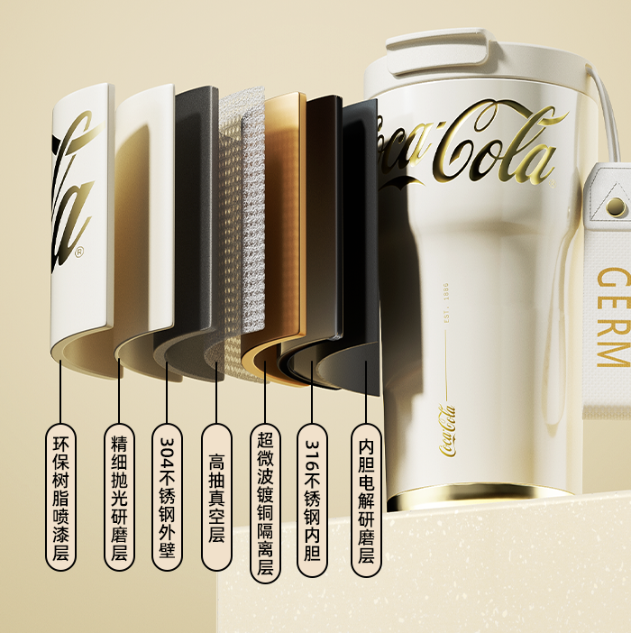 Mô tả Insulated cup Germ capacity 700ml 316 grade stainless steel material Coca Cola Co branded Coffee Cup - 3