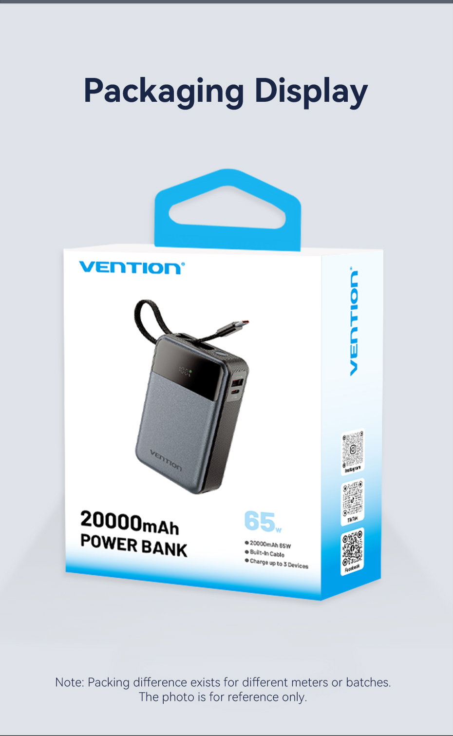 Vention 65W Power Bank 20000mAh