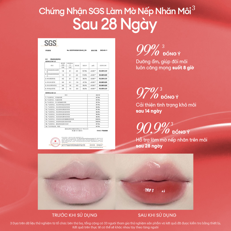Mô tả COLORKEY Dưỡng Môi Có Màu Phục Hồi Môi Khô Watery Lip Serum 2.0, 3ml - 3