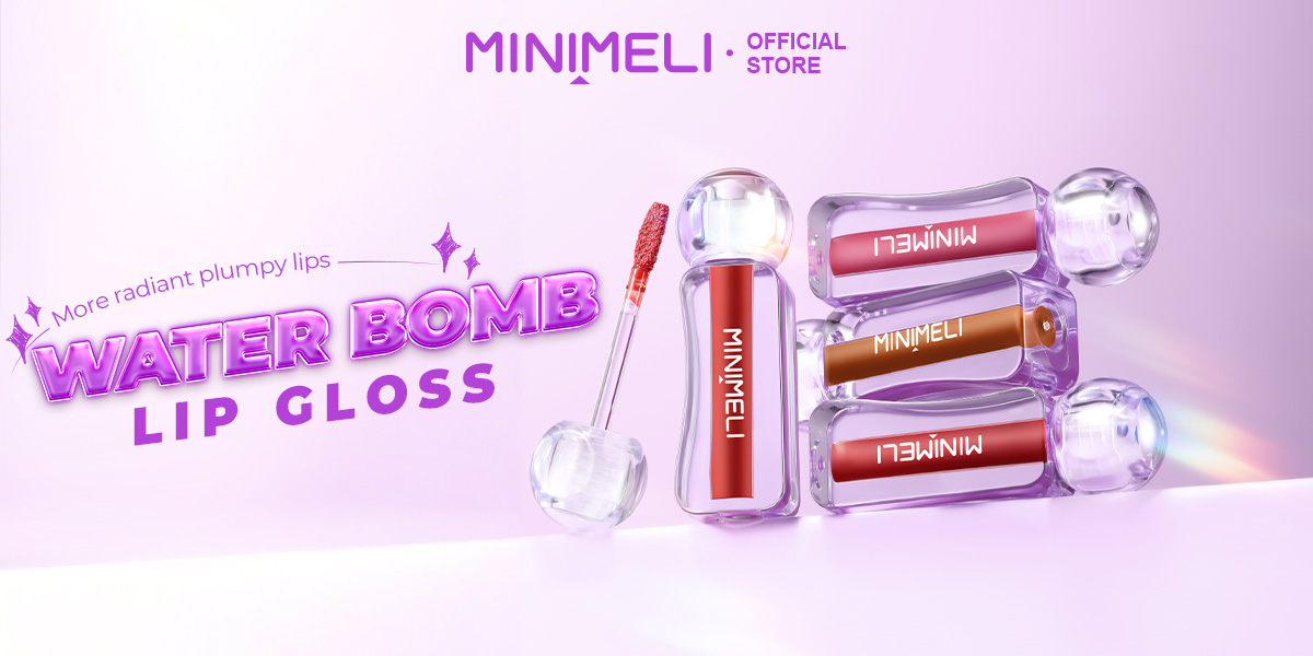 Mô tả Minimeli Lip Gloss Water Bomb Dưỡng ẩm Dewyful Non-Sticky Plumping Lip Misty Kiss Lock Color Silky 24H Trang điểm môi lâu trôi - 1