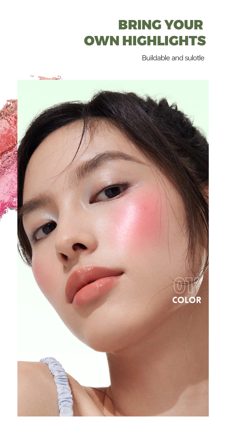 Mô tả Pudaier Nướng Blush Làm Sáng Đá Cẩm Thạch Blush Chống Thấm Nước Lâu Dài Mặt Blusher- Hồng Bơ Kem Nhẹ Tự Nhiên Hoàn Thiện - 2