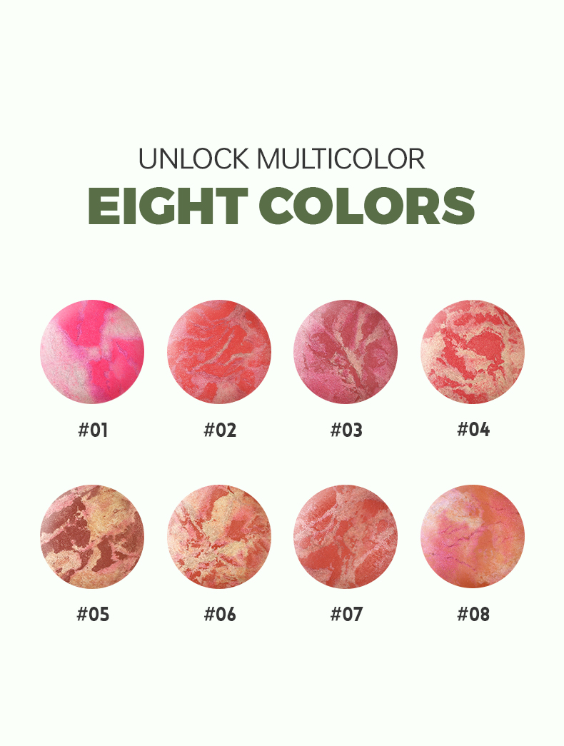 Mô tả Pudaier Nướng Blush Làm Sáng Đá Cẩm Thạch Blush Chống Thấm Nước Lâu Dài Mặt Blusher- Hồng Bơ Kem Nhẹ Tự Nhiên Hoàn Thiện - 12