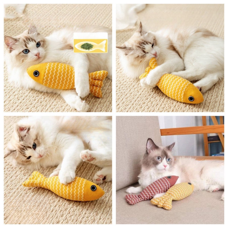 ZOEF Đồ chơi mèo ngộ nghĩnh Mô phỏng Sisal Mint Fish SelfHappy Giảm