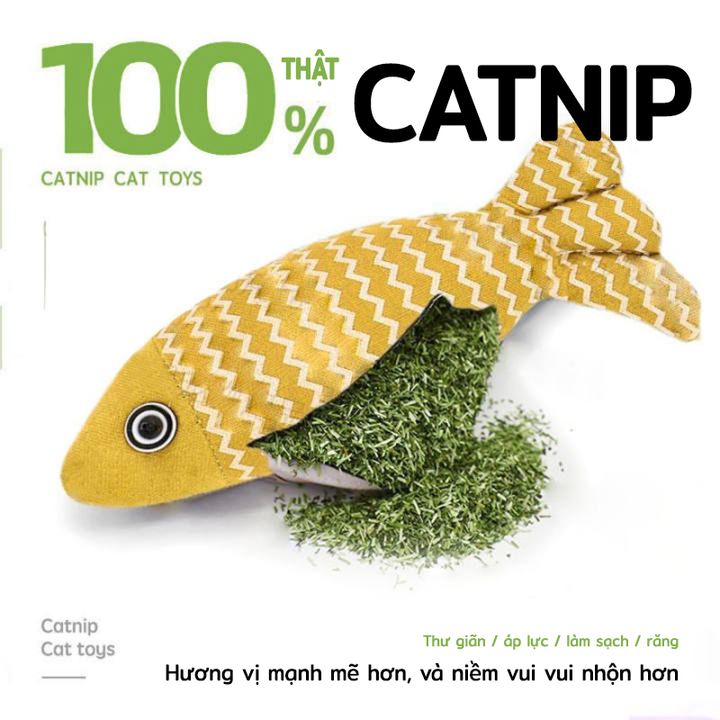 ZOEF Đồ chơi mèo ngộ nghĩnh Mô phỏng Sisal Mint Fish SelfHappy Giảm